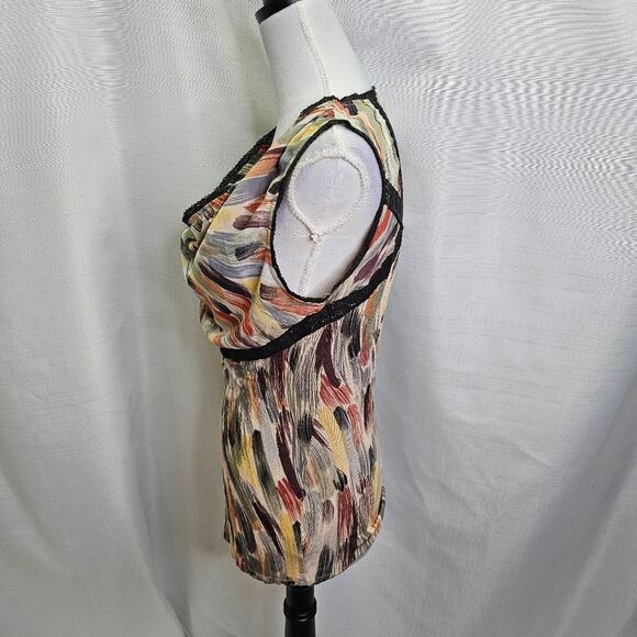 Anthropologie Deletta Abstract Draped Neck Sleeveless Top Size Small - Picture 6 of 9